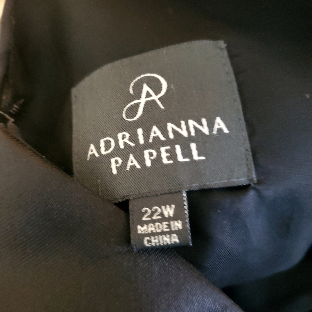 Adrianna Papell Black Satin Midi Dress - Picture 3 of 7